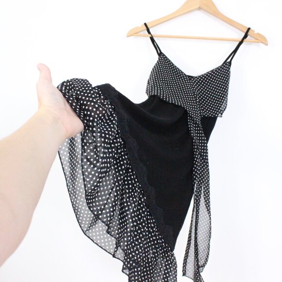 *Guess Y2K Black & White Polka Dot Mini Dress - Picture 6 of 7